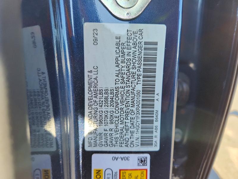 Продажа на аукционе авто 2024 Honda Accord, vin: 1HGCY1F3XRA001050, номер лота: 60806606