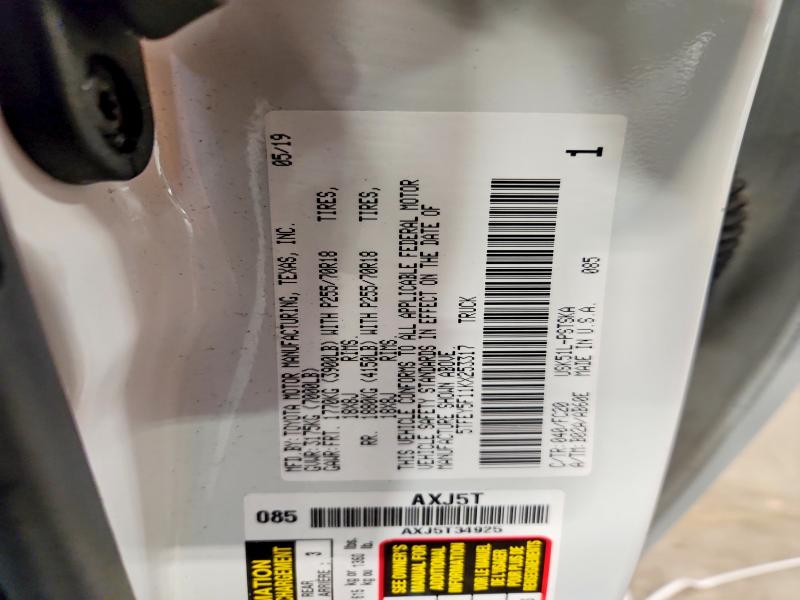 Aukcja sprzedaży 2019 Toyota Tundra, vin: 5TFEY5F11KX253317, numer aukcji: 62820936