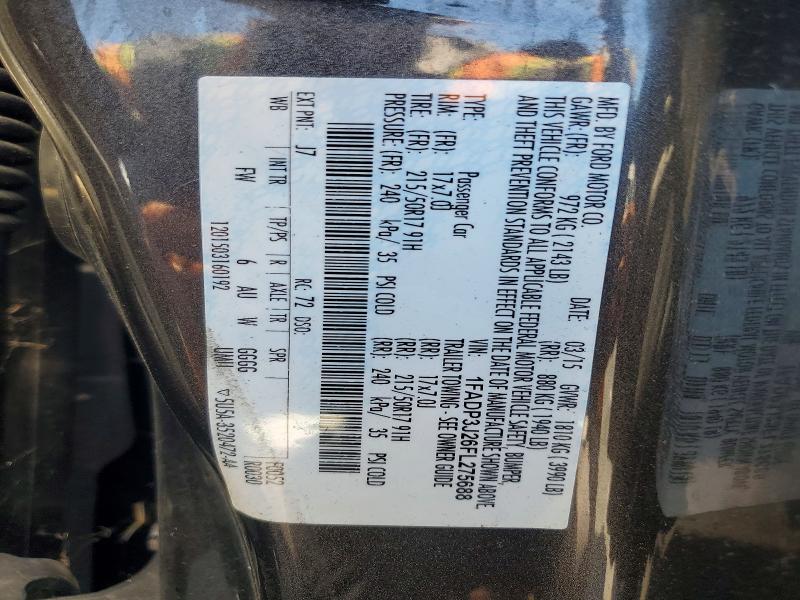 60587756 :رقم المزاد ، 1FADP3J26FL275688 vin ، 2015 Ford Focus مزاد بيع