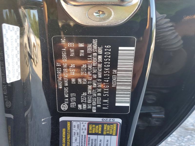 2019 Kia Optima მანქანა იყიდება აუქციონზე, vin: 5XXGT4L35KG352026, აუქციონის ნომერი: 60941786