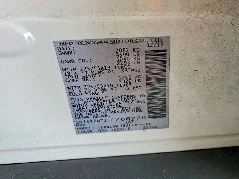 Продажа на аукционе авто 2020 Nissan Rogue, vin: 5N1AT2MT1LC766720, номер лота: 59253596
