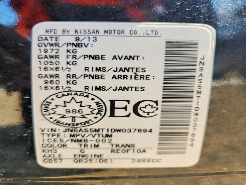 62302686 :رقم المزاد ، JN8AS5MT1DW037694 vin ، 2013 Nissan Rogue مزاد بيع