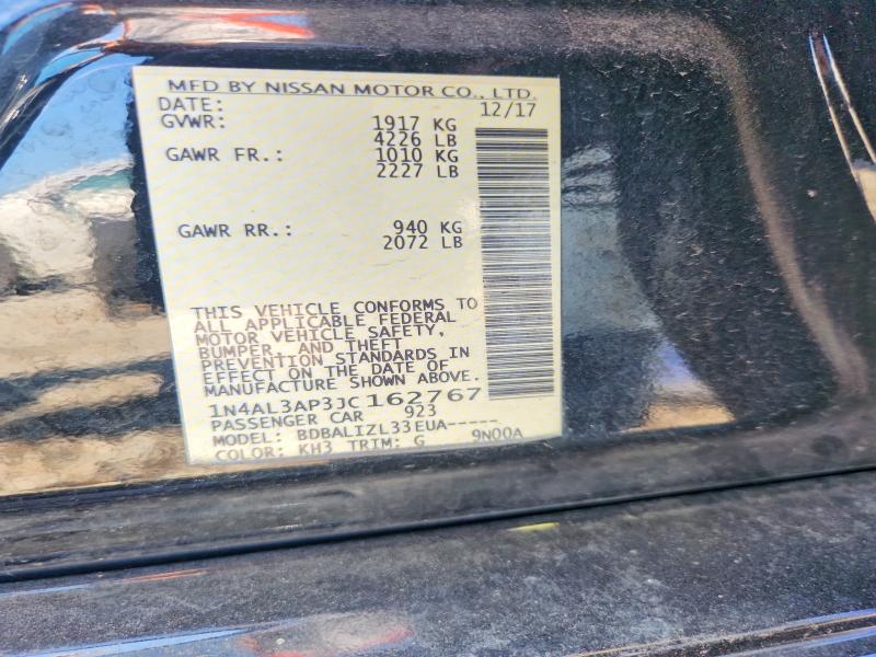 Продаж на аукціоні авто 2018 Nissan Altima, vin: 1N4AL3AP3JC162767, номер лоту: 61550616