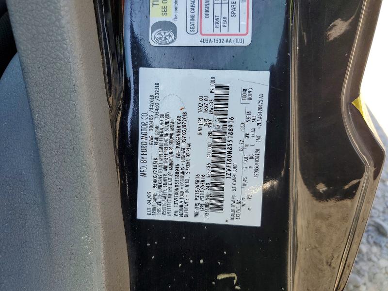 Auction sale of the 2005 Ford Mustang, vin: 1ZVFT80N855188916, lot number: 59814656
