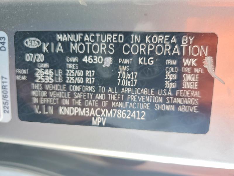 Aukcja sprzedaży 2021 Kia Sportage, vin: KNDPM3ACXM7862412, numer aukcji: 61380926