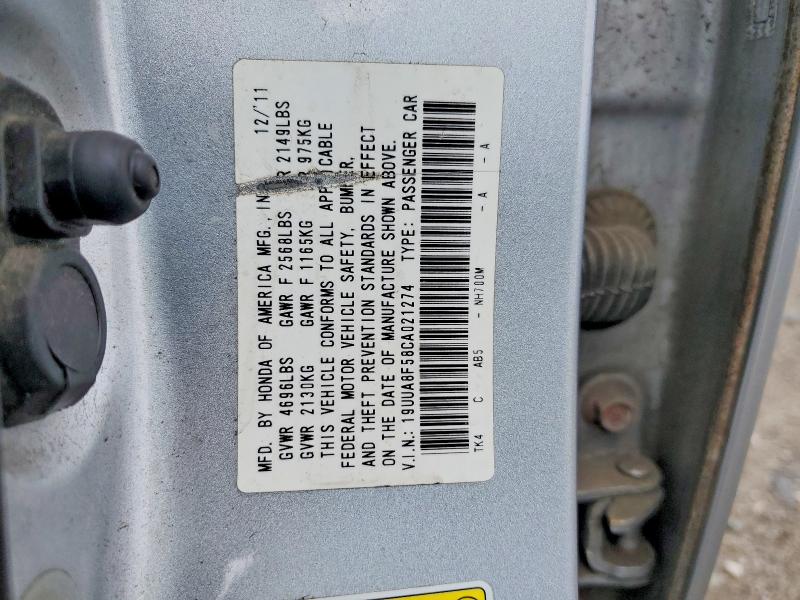 Продажа на аукционе авто 2012 Acura Tl, vin: 19UUA8F58CA021274, номер лота: 59376606
