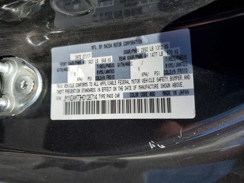 Продажа на аукционе авто 2017 Mazda Mx-5 Miata, vin: JM1NDAM73H0108714, номер лота: 60125956