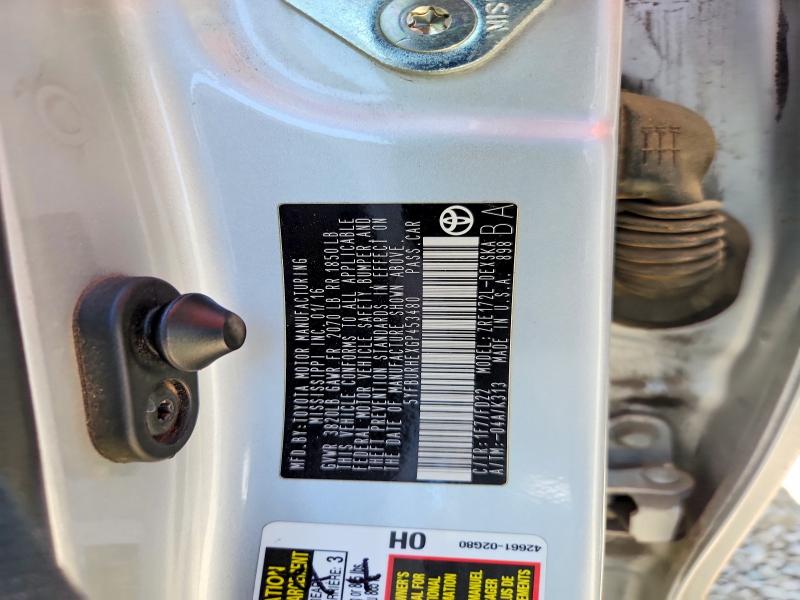 Продаж на аукціоні авто 2016 Toyota Corolla, vin: 5YFBURHEXGP453480, номер лоту: 63240446
