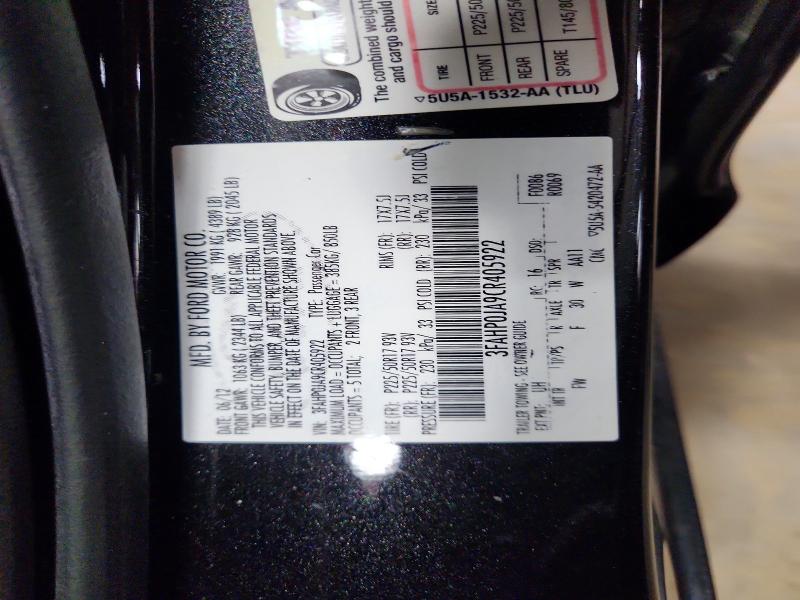 Aukcja sprzedaży 2012 Ford Fusion, vin: 3FAHP0JA9CR405922, numer aukcji: 57546146