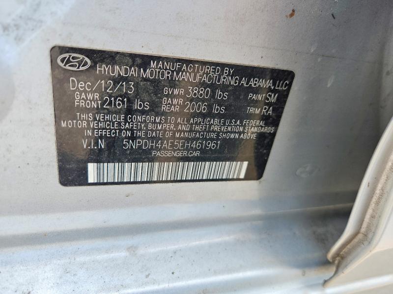 Продаж на аукціоні авто 2014 Hyundai Elantra, vin: 5NPDH4AE5EH461961, номер лоту: 60966246