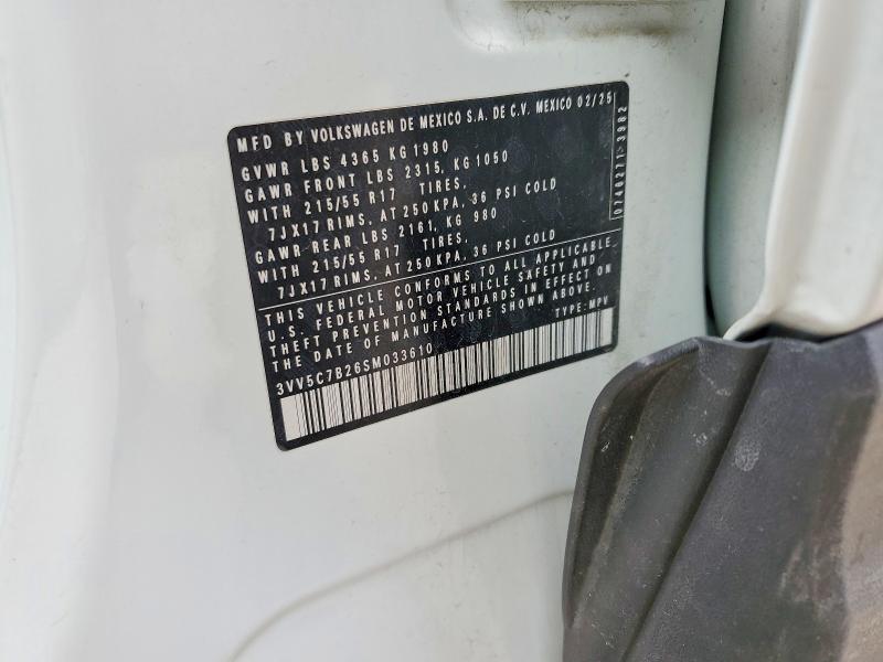 Aukcja sprzedaży 2025 Volkswagen Taos, vin: 3VV5C7B26SM033610, numer aukcji: 61305496