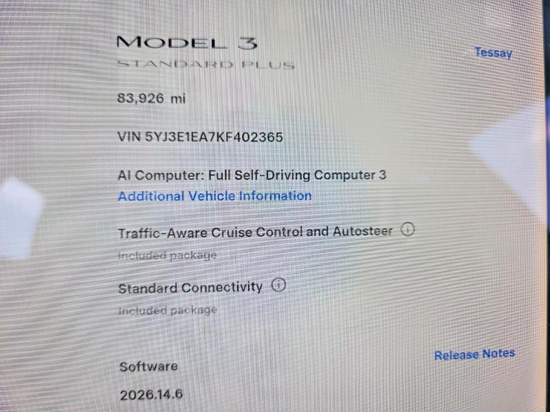 Aukcja sprzedaży 2019 Tesla Model 3, vin: 5YJ3E1EA7KF402365, numer aukcji: 85622115