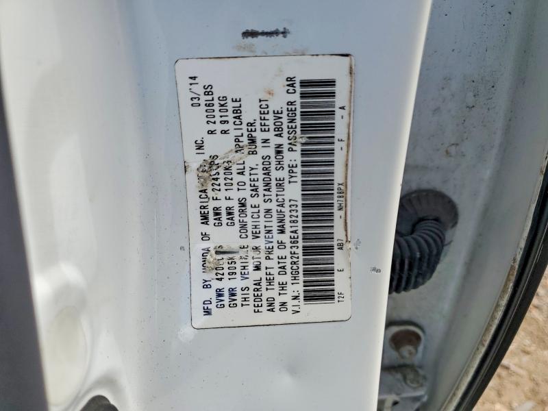 2014 Honda Accord მანქანა იყიდება აუქციონზე, vin: 1HGCR2F36EA182337, აუქციონის ნომერი: 61714486
