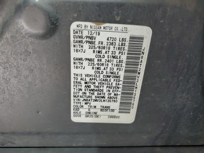 Продаж на аукціоні авто 2020 Nissan Rogue, vin: JN8AT2MV2LW135760, номер лоту: 59884866