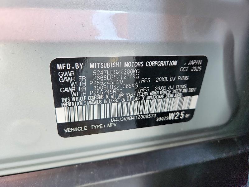 Продаж на аукціоні авто 2026 Mitsubishi Outlander, vin: JA4J3VAB4TZ008573, номер лоту: 85615485