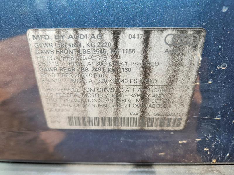 62449686 :رقم المزاد ، WA1JCCFS6JR003711 vin ، 2018 Audi Q3 مزاد بيع