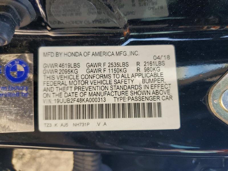 Aukcja sprzedaży 2019 Acura Tlx, vin: 19UUB2F48KA000313, numer aukcji: 59861306