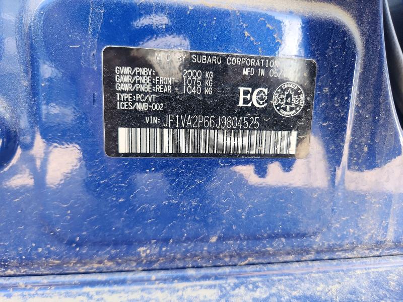 61938876 :رقم المزاد ، JF1VA2P66J9804525 vin ، 2018 Subaru Wrx مزاد بيع