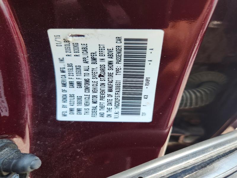 Продажа на аукционе авто 2015 Honda Accord, vin: 1HGCR2F57FA098501, номер лота: 62498126