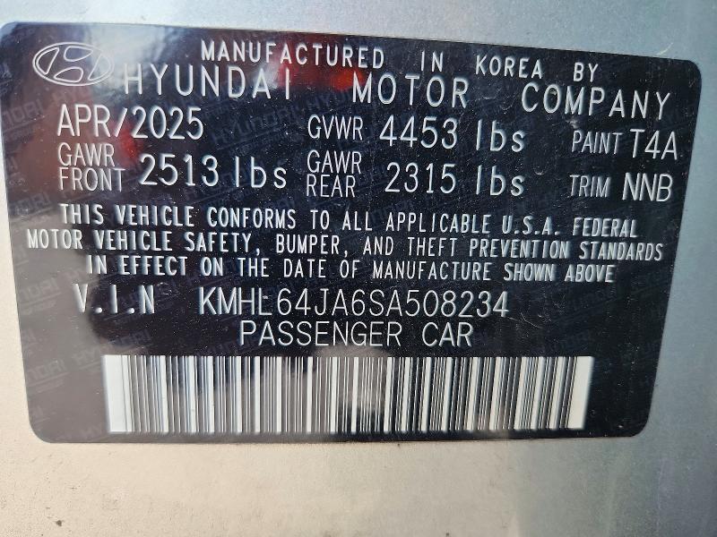 Auction sale of the 2025 Hyundai Sonata, vin: KMHL64JA6SA508234, lot number: 61220786