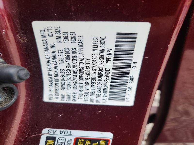 62690856 :رقم المزاد ، 2HKRM3H34FH546047 vin ، 2015 Honda Cr-v مزاد بيع