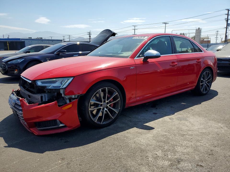 2018 Audi S4 მანქანა იყიდება აუქციონზე, vin: WAUC4AF43JA001332, აუქციონის ნომერი: 61243976