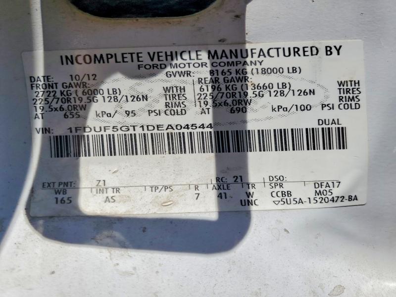 Продажа на аукционе авто 2013 Ford F550, vin: 1FDUF5GT1DEA04544, номер лота: 58954666