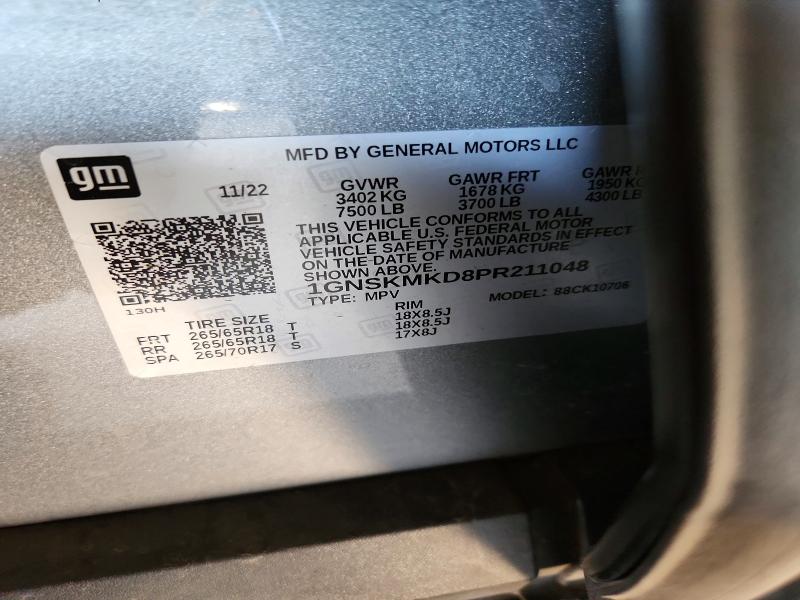 59872646 :رقم المزاد ، 1GNSKMKD8PR211048 vin ، 2023 Chevrolet Tahoe مزاد بيع