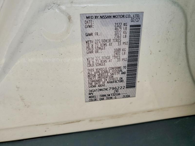 Aukcja sprzedaży 2017 Nissan Rogue, vin: 5N1AT2MV2HC796222, numer aukcji: 60367236
