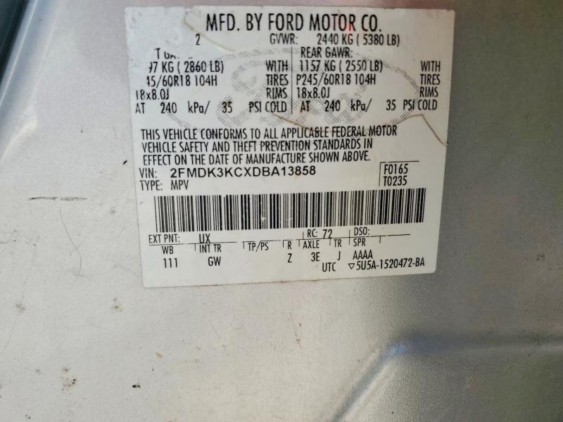 Продажа на аукционе авто 2013 Ford Edge, vin: 2FMDK3KCXDBA13858, номер лота: 59874186