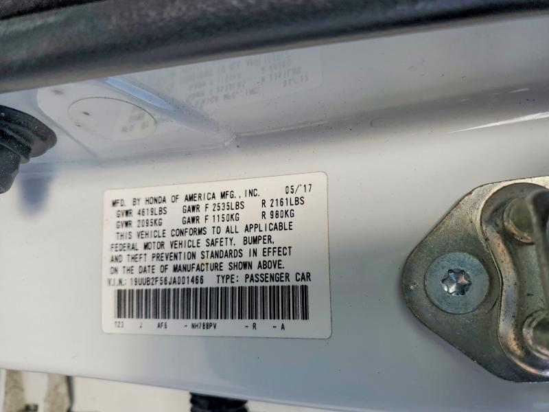 2018 Acura Tlx მანქანა იყიდება აუქციონზე, vin: 19UUB2F56JA001466, აუქციონის ნომერი: 63346946
