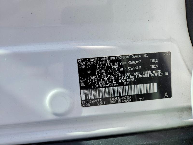 Продаж на аукціоні авто 2024 Toyota Rav4, vin: 2T3H1RFV8RW322174, номер лоту: 61693896