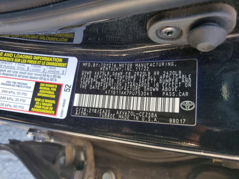 59718826 :رقم المزاد ، 4T1G11AK7PU753041 vin ، 2023 Toyota Camry مزاد بيع