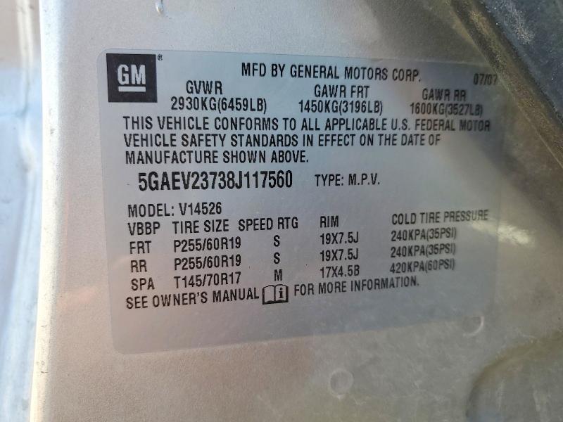 Aukcja sprzedaży 2008 Buick Enclave, vin: 5GAEV23738J117560, numer aukcji: 63305596