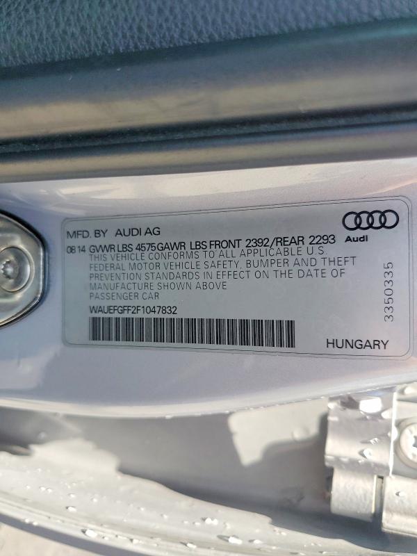 85454665 :رقم المزاد ، WAUEFGFF2F1047832 vin ، 2015 Audi A3 مزاد بيع
