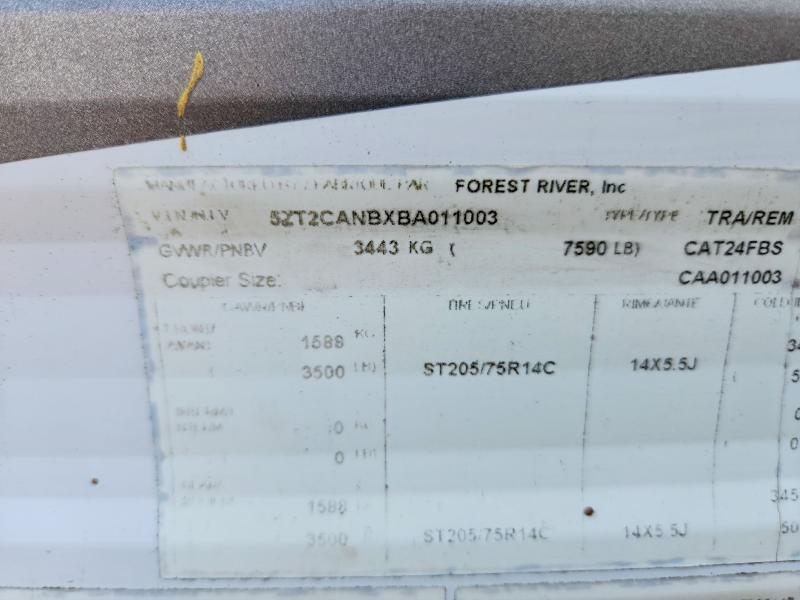 2011 Coachman Recreational Vehicle (rv) მანქანა იყიდება აუქციონზე, vin: 5ZT2CANBXBA011003, აუქციონის ნომერი: 58534176