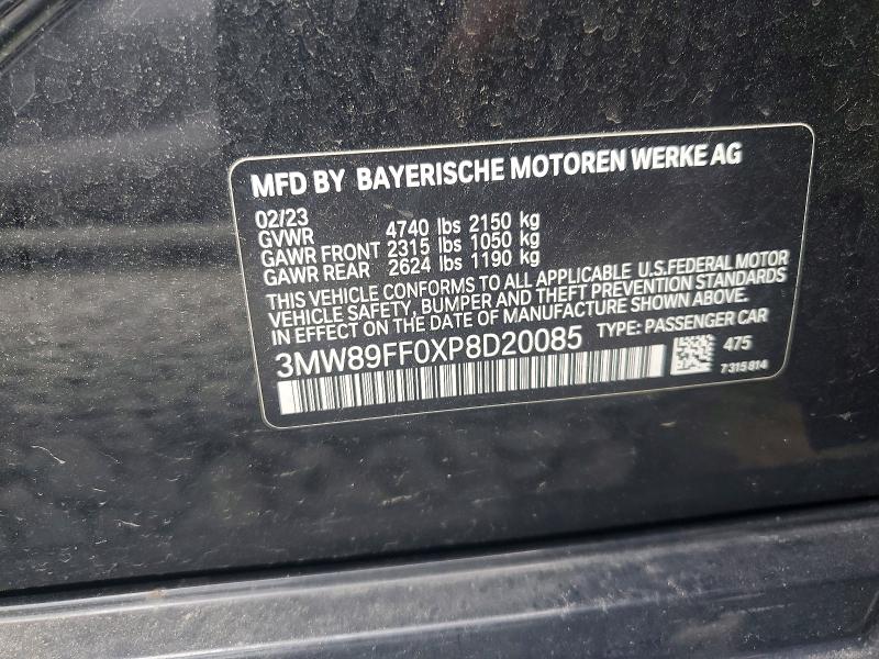 2023 Bmw 330xi მანქანა იყიდება აუქციონზე, vin: 3MW89FF0XP8D20085, აუქციონის ნომერი: 58153466