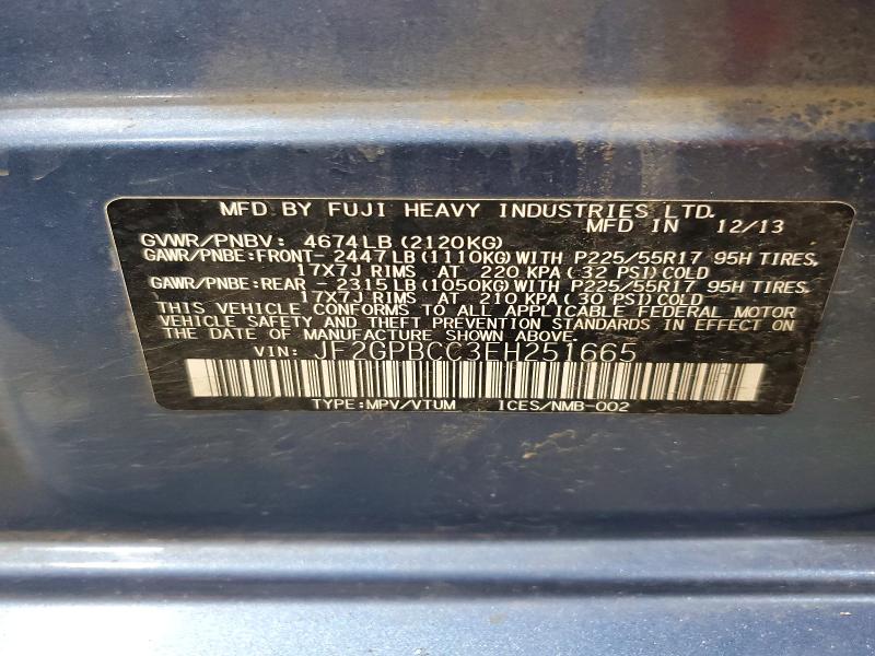 Продажа на аукционе авто 2014 Subaru Xv Crosstrek, vin: JF2GPBCC3EH251665, номер лота: 60712506