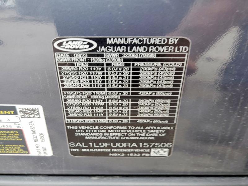 58736796 :رقم المزاد ، SAL1L9FU0RA157506 vin ، 2024 Land Rover Range Rover Sport مزاد بيع