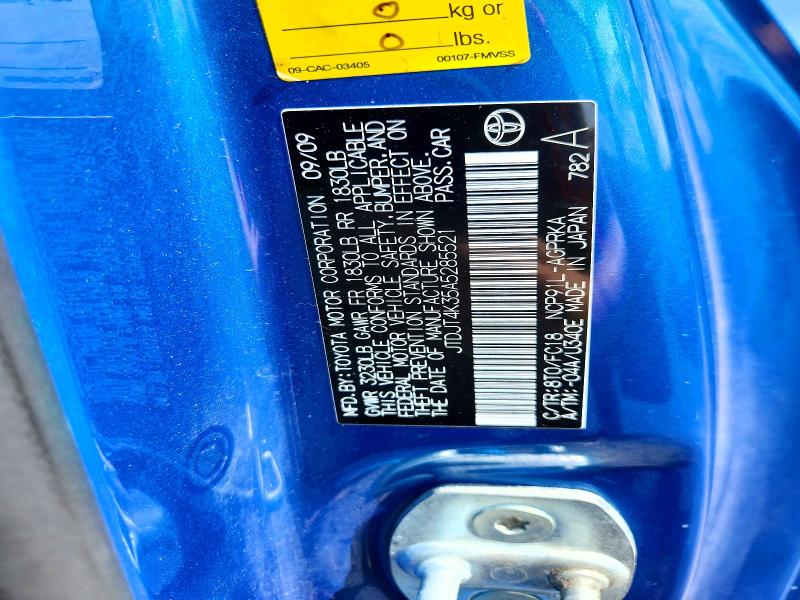 Продаж на аукціоні авто 2010 Toyota Yaris, vin: JTDJT4K35A5285521, номер лоту: 62531966