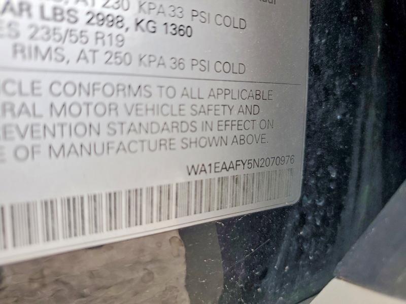 60638716 :رقم المزاد ، WA1EAAFY5N2070976 vin ، 2022 Audi Q5 مزاد بيع