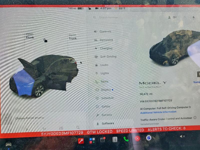 Продаж на аукціоні авто 2021 Tesla Model Y, vin: 5YJYGDED3MF107729, номер лоту: 62790026