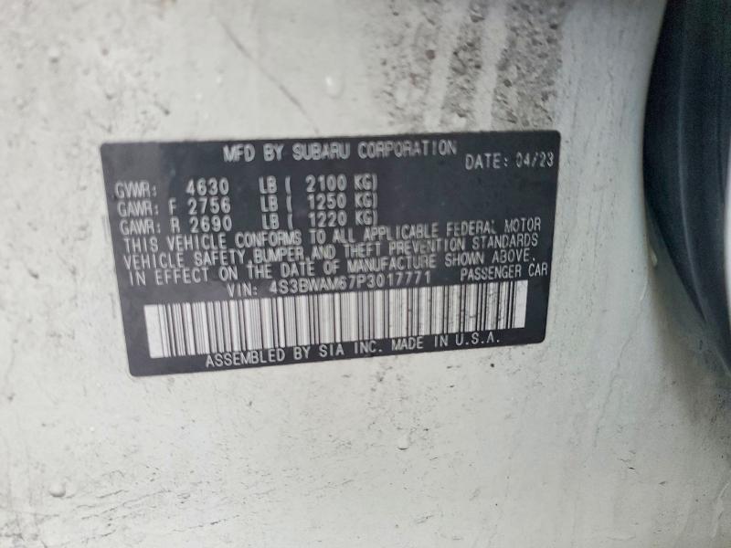 Продажа на аукционе авто 2023 Subaru Legacy, vin: 4S3BWAM67P3017771, номер лота: 63204086