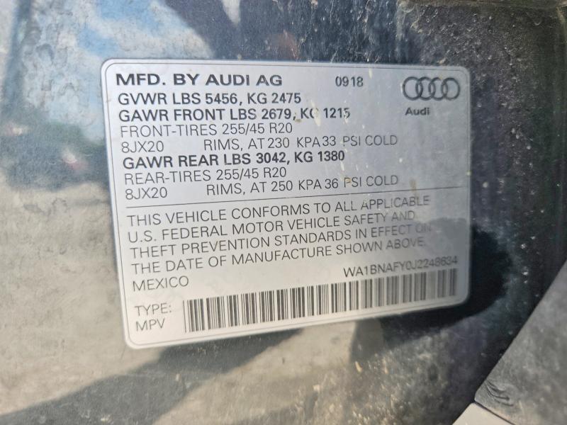 Продажа на аукционе авто 2018 Audi Q5, vin: WA1BNAFY0J2248634, номер лота: 62383786