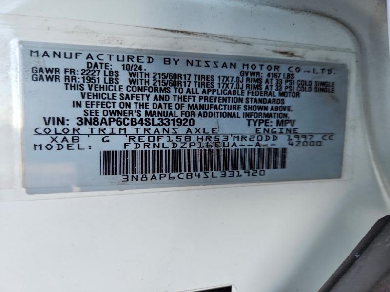 Продажа на аукционе авто 2025 Nissan Kicks, vin: 3N8AP6CB4SL331920, номер лота: 61635606