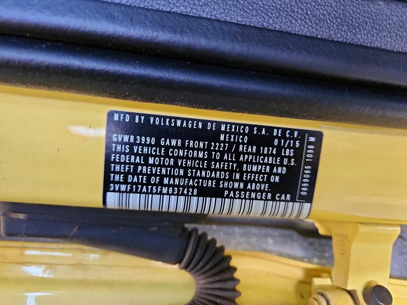 Aukcja sprzedaży 2015 Volkswagen Beetle, vin: 3VWF17AT5FM637428, numer aukcji: 62796646