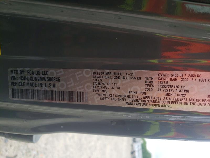 Продаж на аукціоні авто 2021 Jeep Wrangler Unlimited, vin: 1C4HJXDN9MW586246, номер лоту: 59588796