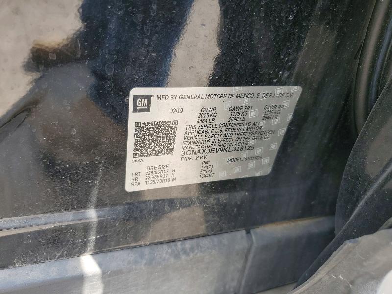 Продаж на аукціоні авто 2019 Chevrolet Equinox, vin: 3GNAXJEV9KL318125, номер лоту: 60389236