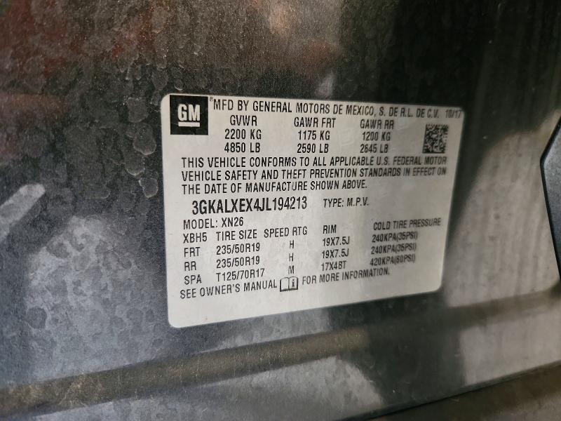 61509156 :رقم المزاد ، 3GKALXEX4JL194213 vin ، 2018 Gmc Terrain مزاد بيع