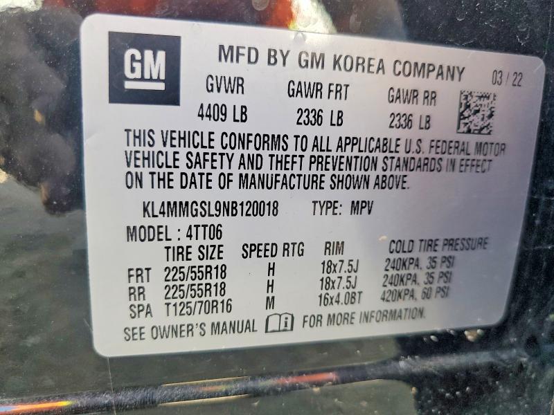 Aukcja sprzedaży 2022 Buick Encore Gx, vin: KL4MMGSL9NB120018, numer aukcji: 85983875